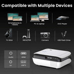 HAPPRUN Native 1080P Bluetooth Mini Projector, Full HD Portable Outdoor Movie Projector with Built-in Speaker, Compatible with Smartphone, HDMI, USB, AV, Fire Stick, PS5 for Home, Bedroom, Outdoor Use