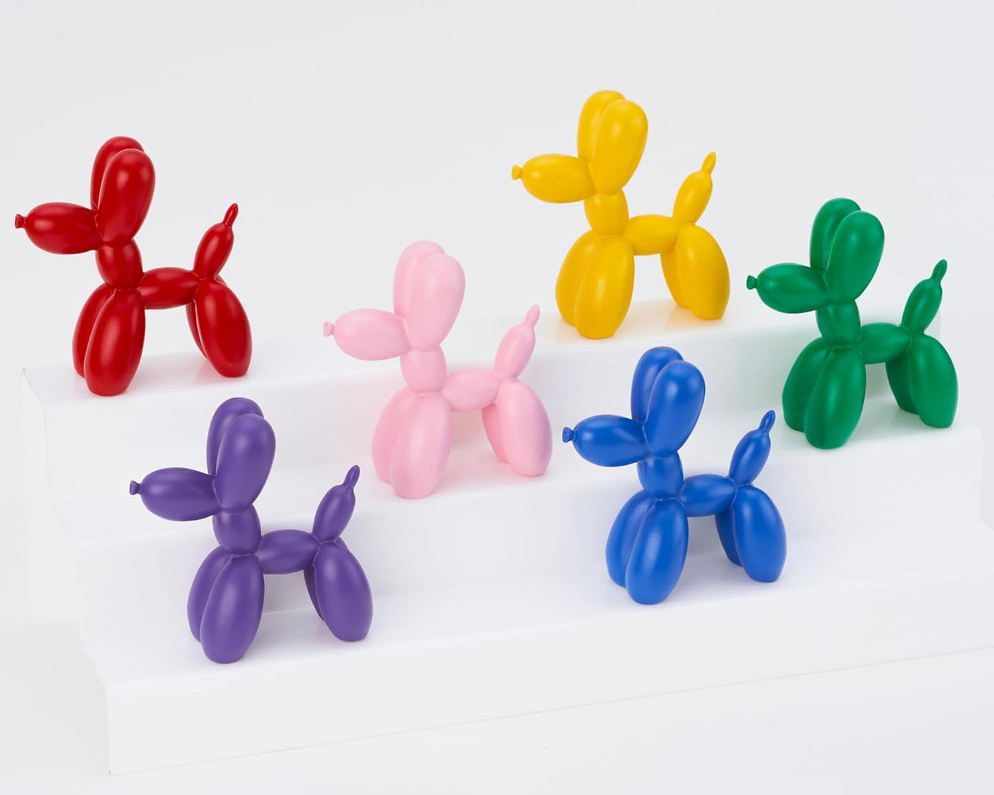 Red Balloon Dog Statue Decor, 4 inch Small Knick Knacks Balloon Dog Animal for Desk Shelf Décor