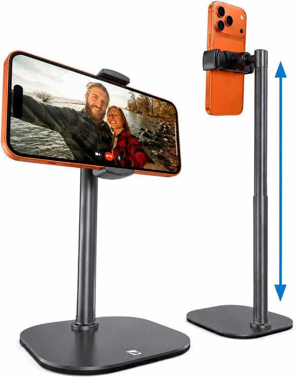 Adjustable Cell Phone Stand for Desk, Phone Stand for Recording, iPhone Holder for Filming