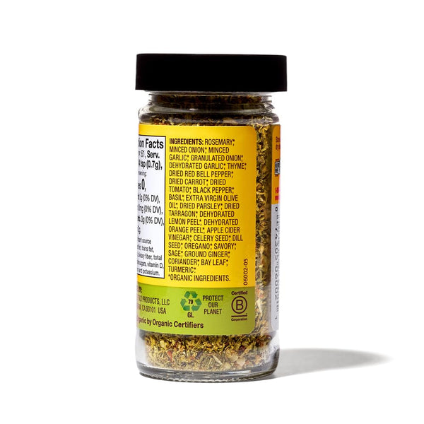Bragg Branded Organic Sprinkle Spice Seasoning, 24 Herbs & Spices, Gluten Free, 1.5 Oz