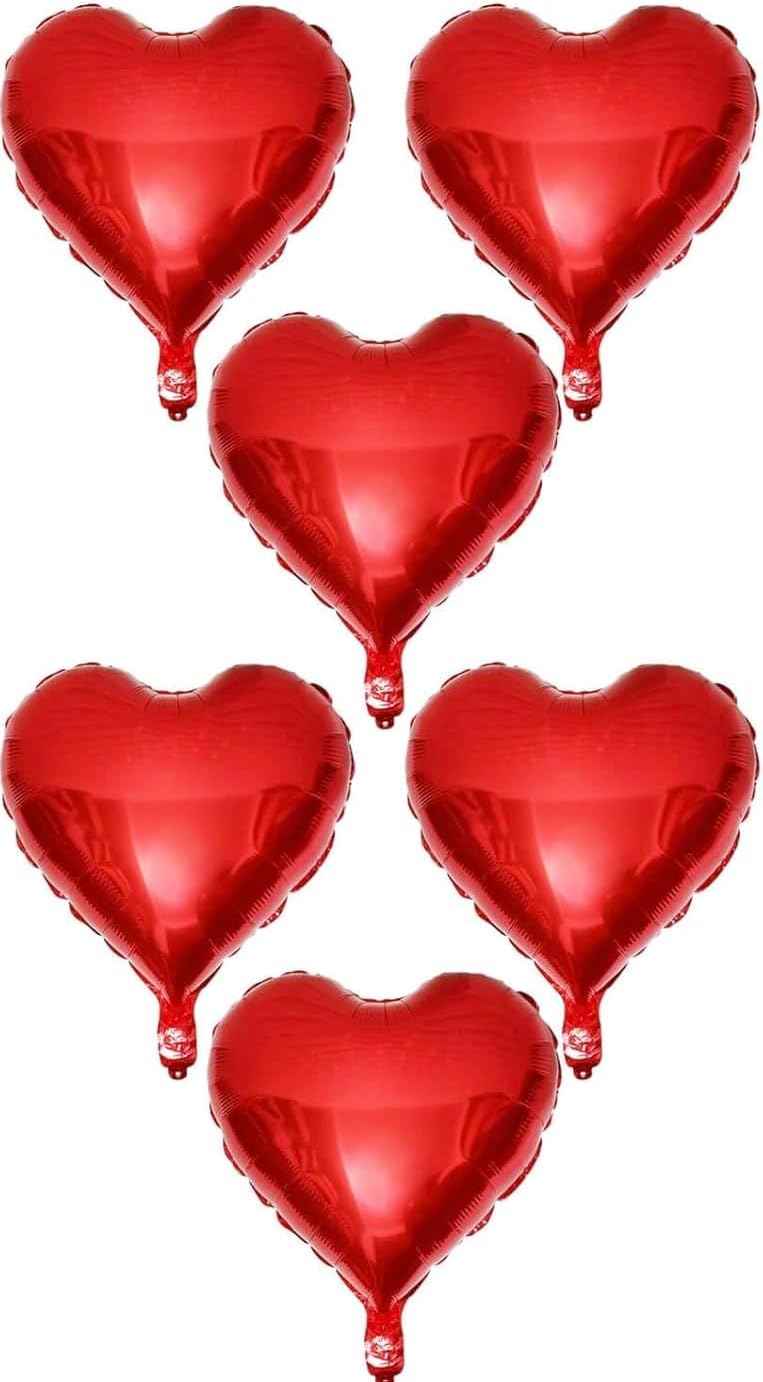 5 Pcs Red Heart Shaped Balloons Red Love Valentine Balloons for Valentines Day Bridal Shower Wedding Party Decorations