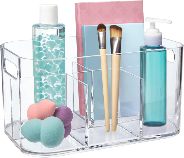STORi Bliss 5-Compartment Plastic Cosmetics Storage Organizer Set of 2
