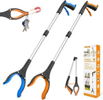 32" Grabber Reacher Tool, 2-Pack Foldable Reacher Grabber Pickup Tool with 360° Rotating Jaw & Magnet, Trash Picker Upper Grabber, Lightweight Grabbers for Seniors Heavy Duty