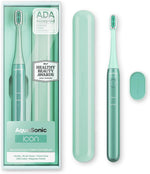 Aquasonic Icon ADA-Accepted Rechargeable Toothbrush with Magnetic Holder & Slim Travel Case | 2 Modes & Smart Timers | Gentle Micro-Vibrations