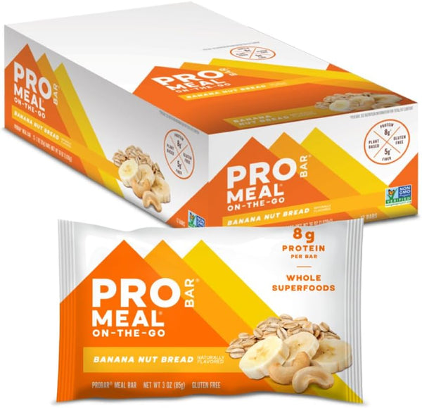 Plant-based meal replacement bar with whole food ingredients, oats, nuts, and seeds