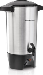 Hamilton Beach 45 Cup Coffee Urn and Hot Beverage Dispenser, Silver, Fast Brewing, Two-Way Dispensing