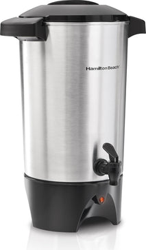 Hamilton Beach 45 Cup Coffee Urn and Hot Beverage Dispenser, Silver, Fast Brewing, Two-Way Dispensing