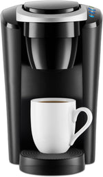 Compact single-serve K-Cup pod coffee maker with 3 brew sizes and smart start feature