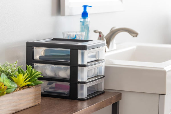 IRIS USA Plastic Stacking Desk Organizer for Home Office and Small Spaces