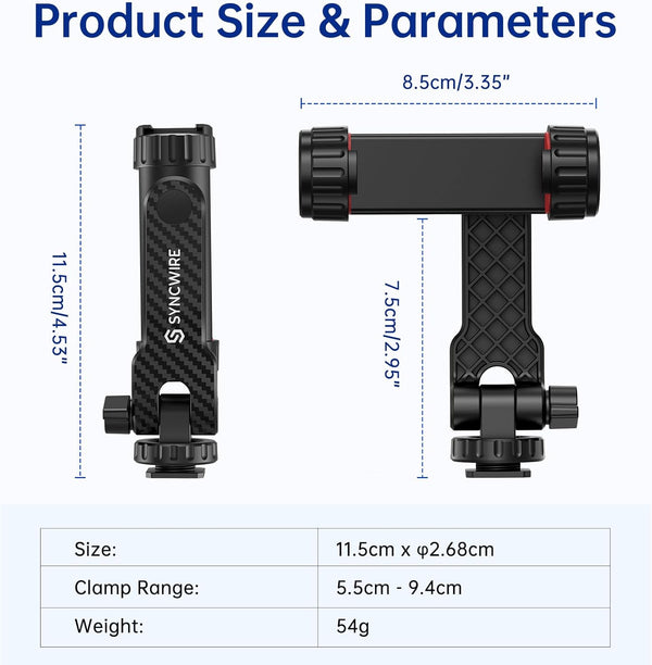 Universal Smartphone Tripod Mount with 360° Rotation and 180° Tilt