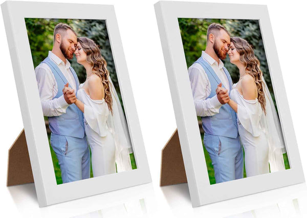PECULA 2 Pack 5x7 Picture Frame, Black Picture Frame for Wall and Tabletop Display, Resistant Plastic Clear Plexiglass for Vertical or Horizontal Display
