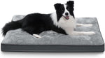 gray waterproof deluxe plush dog bed with removable washable cover anti-slip bottom for large medium small dogs 35x22 inch