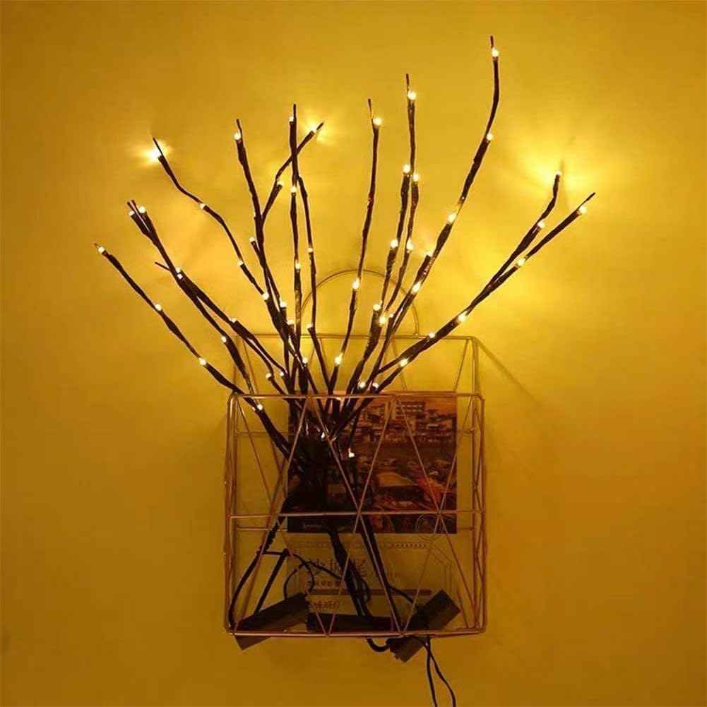 2Pcs 40 LED Branch Lights - Indoor Decoration Lighting for Weddings, Birthdays, and Christmas - Fairy Lig, Warm