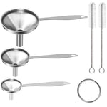 Premium Metal Stainless Steel Funnel Set of 3 with Food Grade Material and Convenient Handle Design