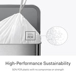 Custom fit liners for simplehuman trash cans, 100 count, 50% PCR plastic, 50-60 liter capacity