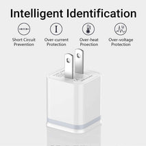 LUOATIP 3-Pack 2.1A 5V Dual Port Cube Power Adapter Plug Block for iPhone and Android Phones