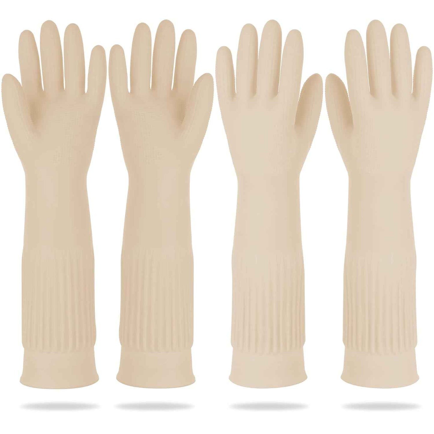 Mamison 2 Pairs Reusable Waterproof Household Dishwashing Cleaning Rubber Gloves, Non-Slip Kitchen Glove (Pink, Medium (Pack of 2))