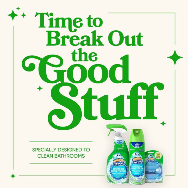 Scrubbing Bubbles Fresh Gel Toilet Bowl Cleaning Stamps, Helps Keep Toilet Clean and Helps Prevent Limescale & Rings, Rainshower Scent, 1 Dispenser with 24 Fresh Gel Stamps