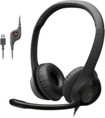Logitech H390 black stereo wired headset with noise cancelling mic for PC, laptop, Chromebook