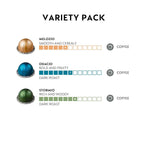 nespresso vertuo variety pack assortment, 30 count, medium and dark roast coffee pods, 7.8 oz serving