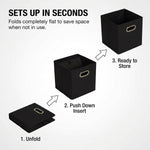 Household Essentials Foldable Fabric Storage Bins 6 Piece Set