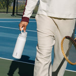 32-ounce insulated stainless-steel water bottle with straw for travel
