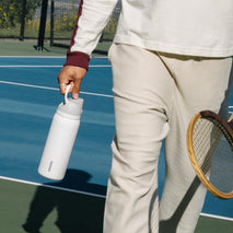 32-ounce insulated stainless-steel water bottle with straw for travel