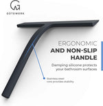 GÜTEWERK Shower Squeegee - Silicone Window Cleaner, 9-Inch, Black