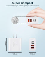 2-Pack 40W Fast Charging USB C Wall Charger Block with 4-Port Dual Port PD Power Adapter
