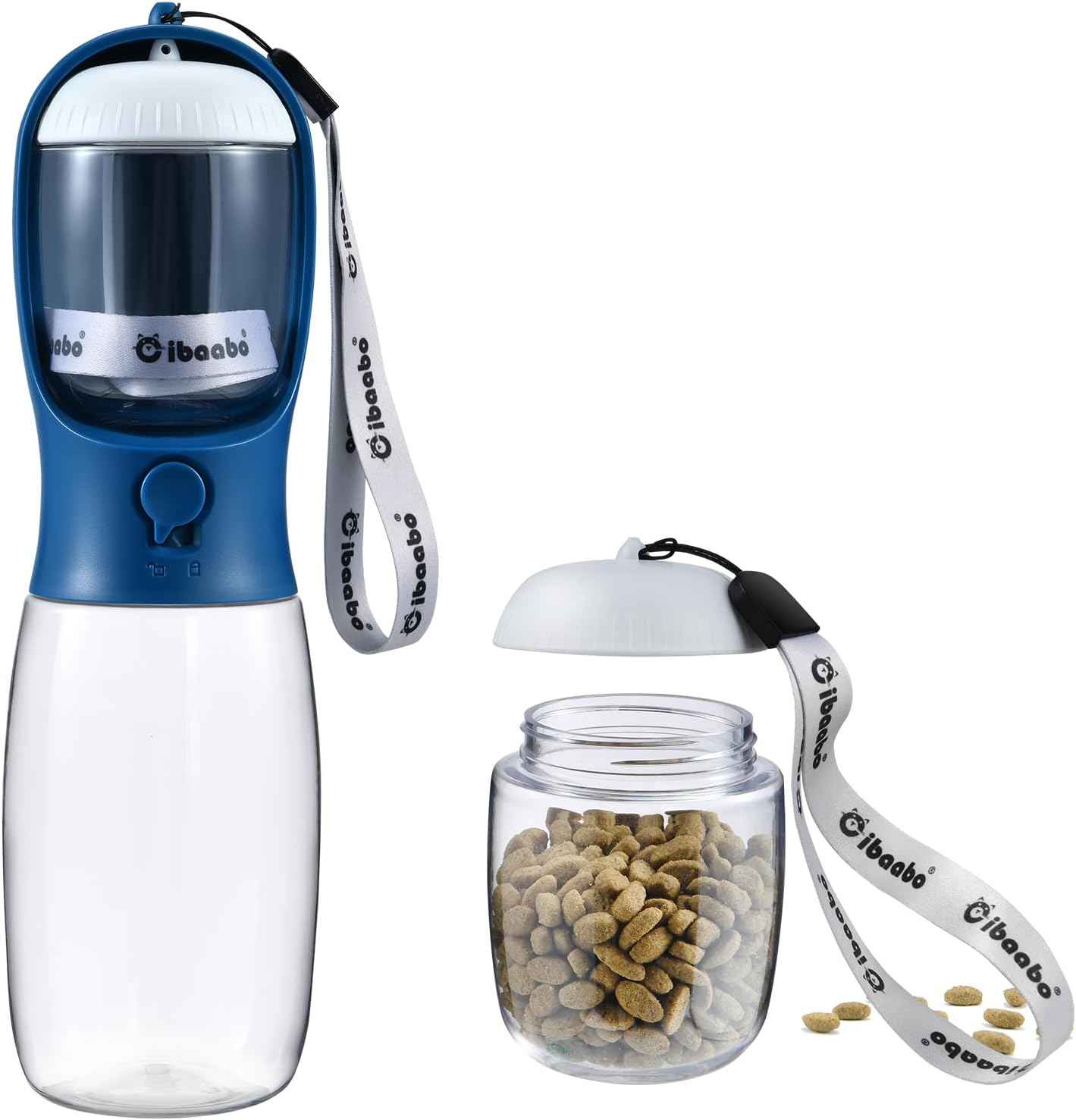 Dog Water Bottle with Food Container, Travel Puppy Water Bowl, Portable Pet Dispenser, Dog Gift Stuff Accessories Items, Puppy Essentials Necessities for Yorkie Cat Walking and Hiking