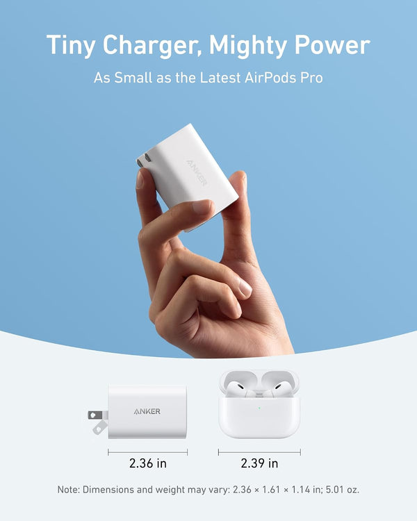 Anker Laptop Charger, 100W Foldable Type C Charger Fast Charging for MacBook, iPhone 17 Series, and All USB C Devices(6FT USB-C Cable Included, Compatible with MagSafe)