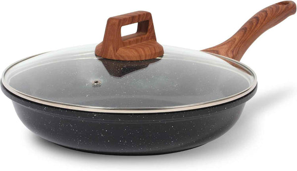 ESLITE LIFE Nonstick Ceramic Frying Pan Skillet, Non-Toxic Egg Omelette Kitchen Cooking Pans Compatible with All Stovetops (Gas, Electric & Induction), PTFE & PFOA Free (White, 8'')