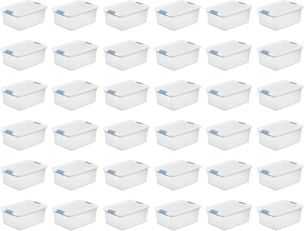 Sterilite 4-Pack 64 Quart Latching Box Storage Organizer Bins