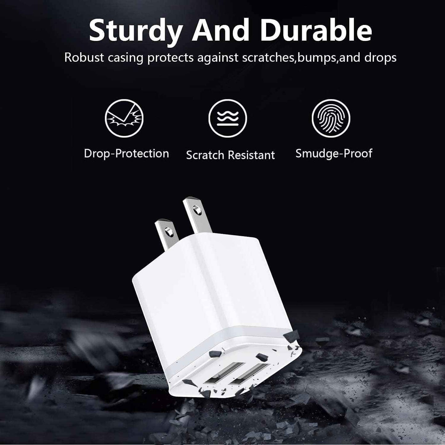 USB Wall Charger, LUOATIP 3-Pack 2.1A 5V Dual Port Cube Power Adapter Plug Block Charging Box Brick for iPhone 14 13 12 11 Pro Max SE XS XR X 8 7 6 6S Plus, Galaxy, LG, Moto, Android Phones