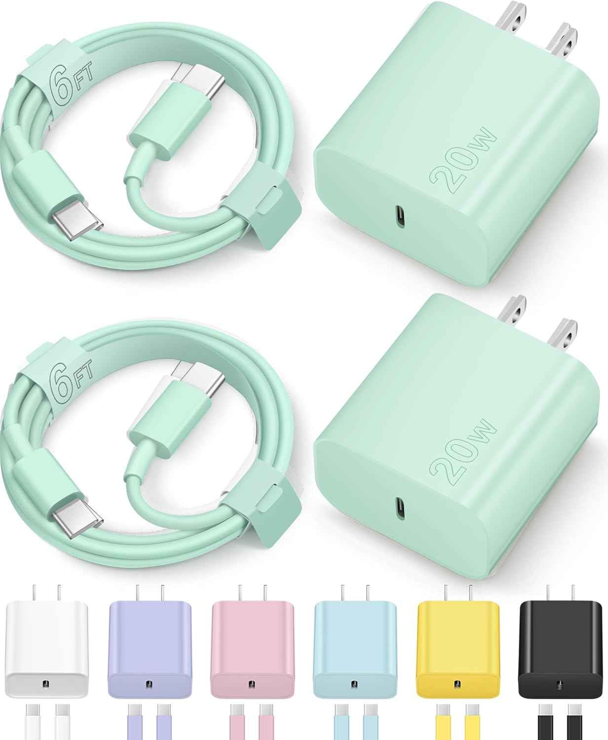 iPhone 17 16 15 Charger Fast Charging Type C Chargers USB C Charger Block iPhone 17 16 15 Air Pro Max Chargers with 6FT Cable for iPhone 17/17 Plus/17 Pro Max/16/16 Plus/16 Pro Max/15 Pro Max/iPad Pro