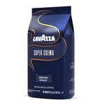 Lavazza Super Crema whole bean coffee, medium espresso roast, Arabica and Robusta blend, 2.2 lb bag