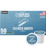 Black Rifle Coffee Company Silencer Smooth K Cups, 50 Count, Light Roast, Compatible with Keurig Machines