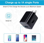 Single Port USB Wall Charger, 3 Pack, Travel, Black, Compatible with Multiple Devices