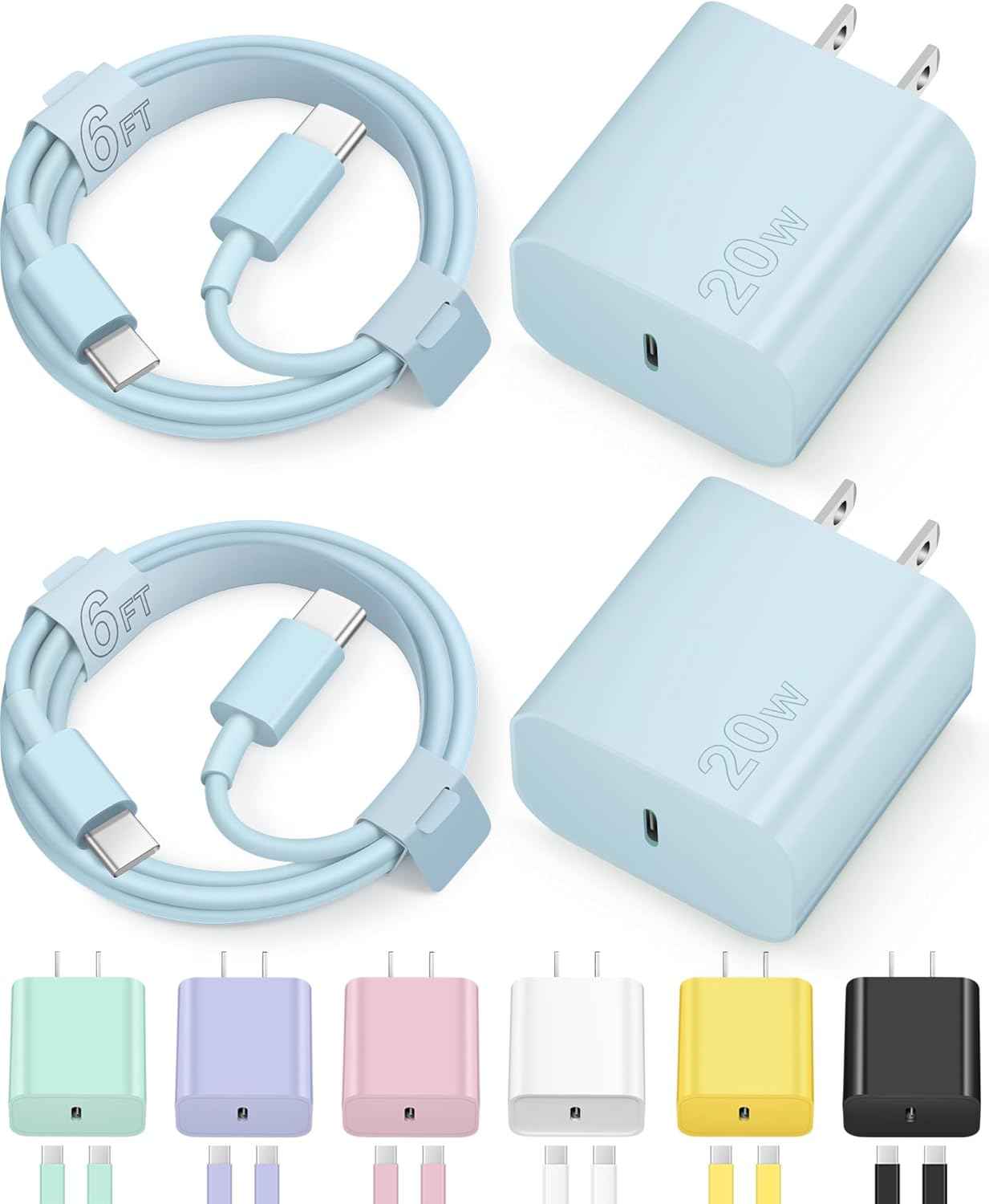 iPhone 17 16 15 Charger Fast Charging Type C Chargers USB C Charger Block iPhone 17 16 15 Air Pro Max Chargers with 6FT Cable for iPhone 17/17 Plus/17 Pro Max/16/16 Plus/16 Pro Max/15 Pro Max/iPad Pro