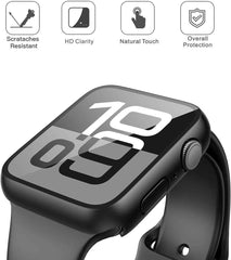 Misxi 2 Pack Tempered Glass Case Compatible for Apple Watch Series 11 (2025) Series 10 46mm, Screen Protector Cover for iWatch, Black