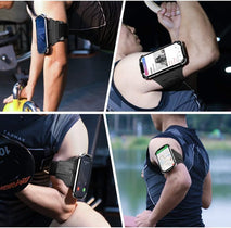 Running Armband 360°Rotatable for iPhone 17/16/15/14/13/Pro Max/Pro/Mini/12/11/SE/Xs/XR/X/8/7/Plus, Fits All 4-6.7 Inch Smartphones, with Key Holder Phone Armband for Running Hiking Biking (Black)