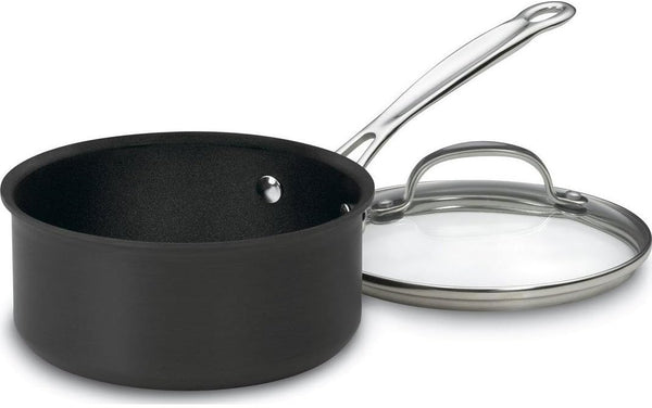 Cuisinart 1-Quart Saucepan with Nonstick Hard Anodized Exterior and Cover