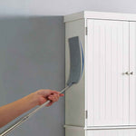Retractable gap dust cleaner with 60-inch extension pole and 3 microfiber cloths for easy cleaning under appliances and furniture