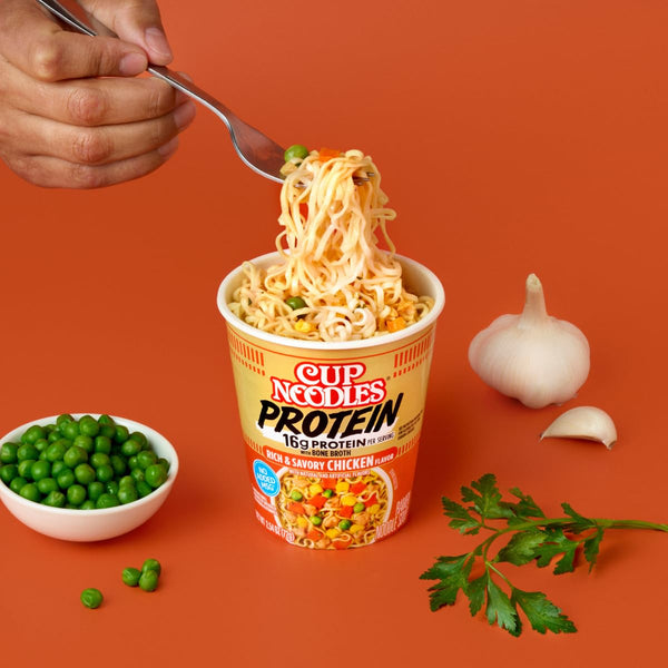 Nissin Cup Noodles Protein Ramen Chicken Flavor with Bone Broth 16g Protein 6 Pack
