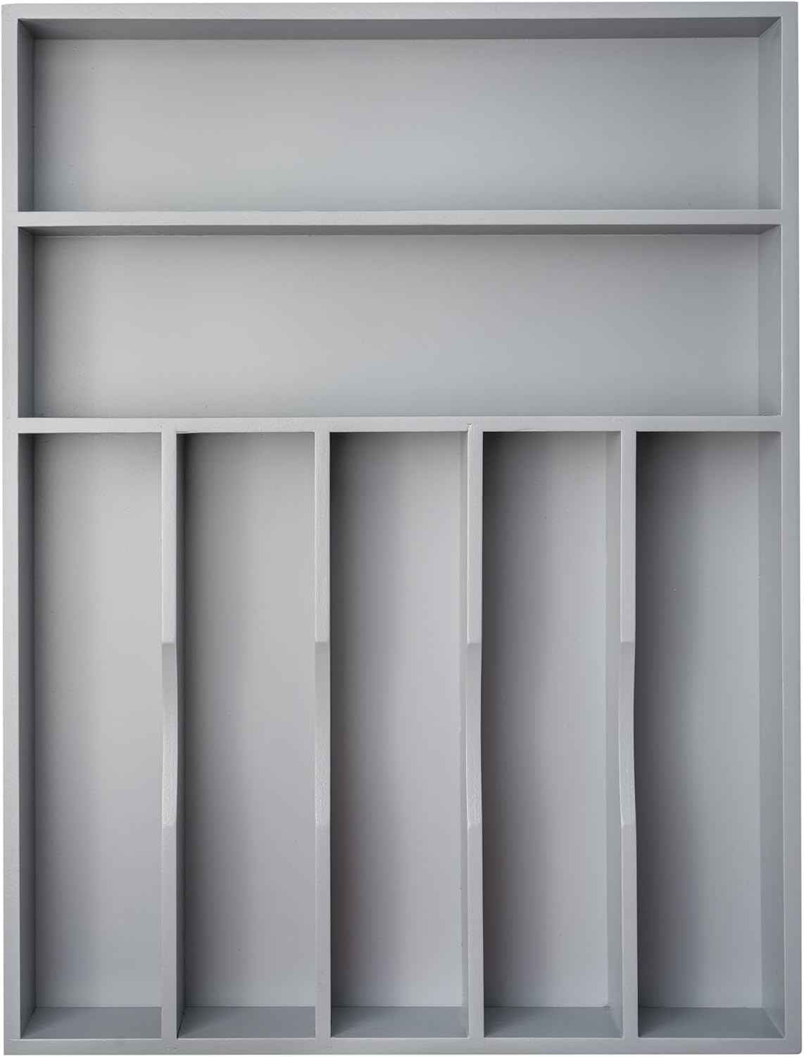 Silverware Organizer Kitchen Drawer Organizer Utensil Organizer Bamboo Silverware Holder Cutlery Organizer in Drawer Flatware Organizer Tray(5 slots, Natural