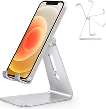 Adjustable Cell Phone Stand with Aluminum Base and Charging Port