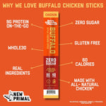 New Primal Buffalo Chicken Sticks, 5 Pack, Keto, Gluten Free, 9g Protein