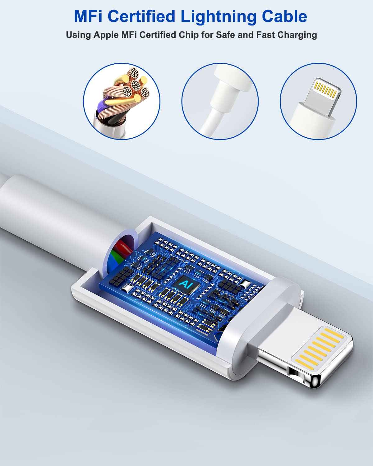 iPhone Fast Charger,Extra Long iPhone Charger Fast Charging 10Foot 2Pack i Phone Chargers 10FT USB C to Lightning Cable Cord Adapter for iPhone 14 Pro Max/14 Plus/13 Mini/13/12/11/X/XR/SE/iPad/AirPods