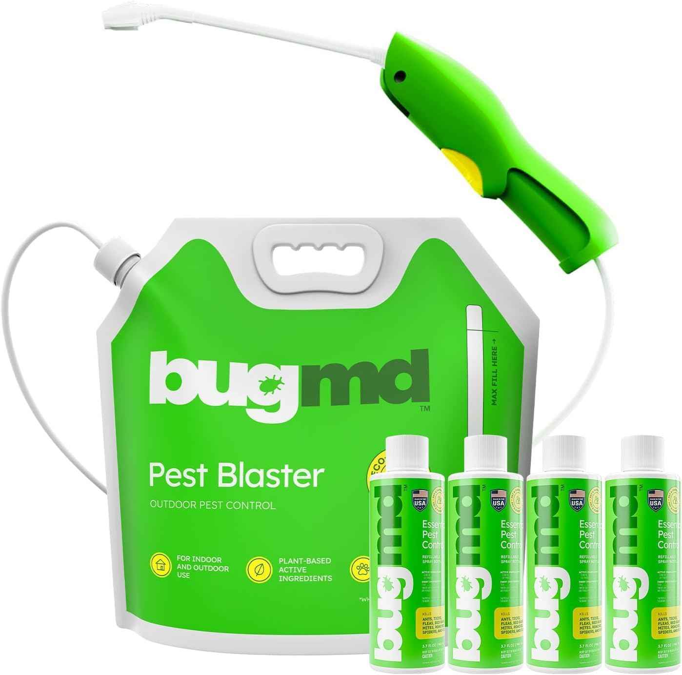 BugMD Ant Killer & Bug Spray Concentrate - Indoor Cockroach and Roach Killer, Spider Spray for Home, Fly and Insect Defense, Essential Oils, Plant-Powered, Eco-Friendly Pest Control - 3.7 Oz