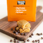 NuGo Smarte Carb protein bars with 20g protein, 0g sugar, 2g net carbs, 160 calories, brown sugar free peanut butter crunch, 12 count